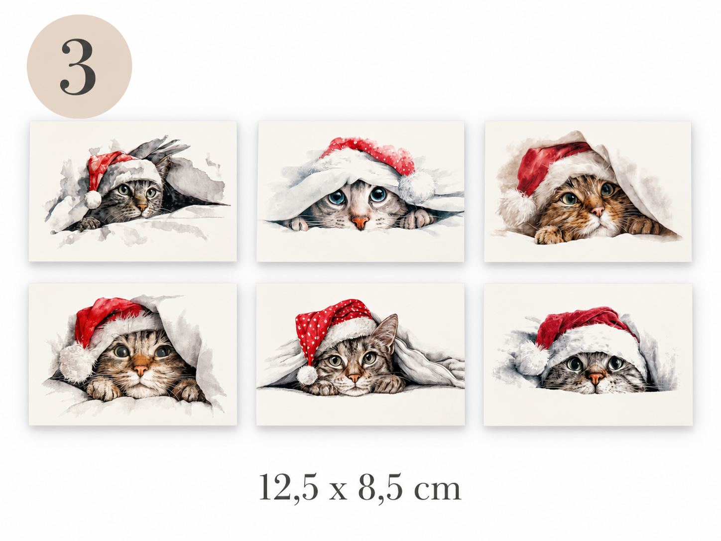 Kerstkaartjes met enveloppe 6x - Afbeelding 4