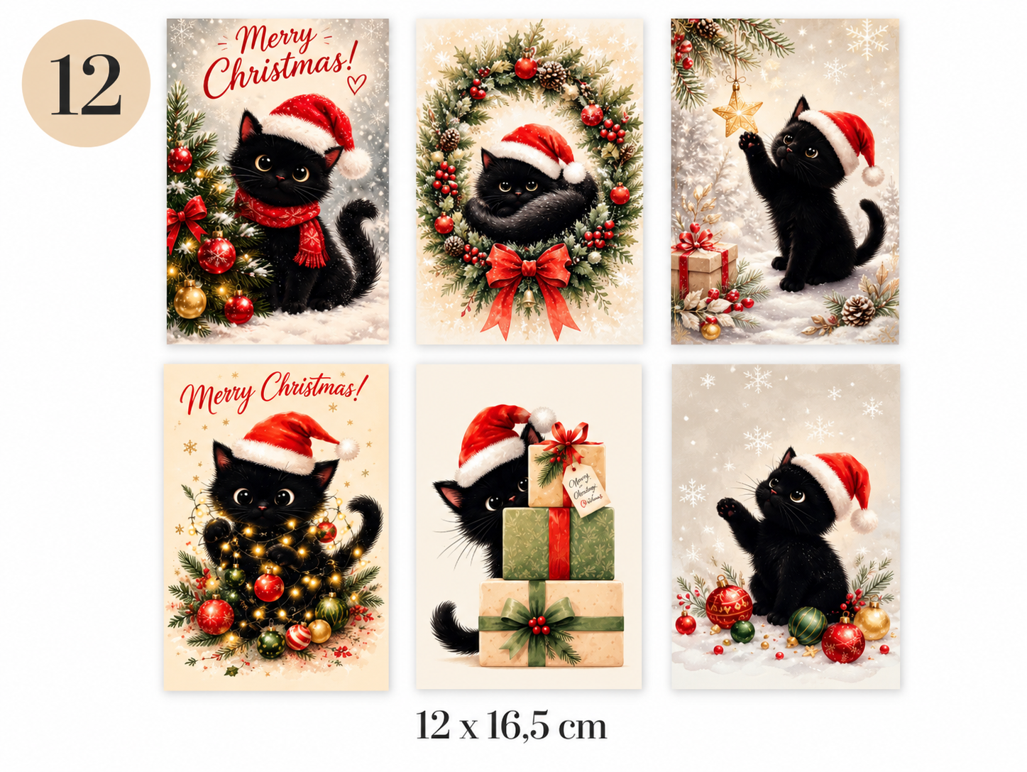 Kerstkaartjes met enveloppe 6x - Afbeelding 13